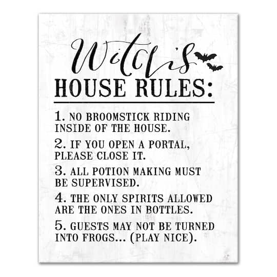 Witch House Rules Canvas Wall Art